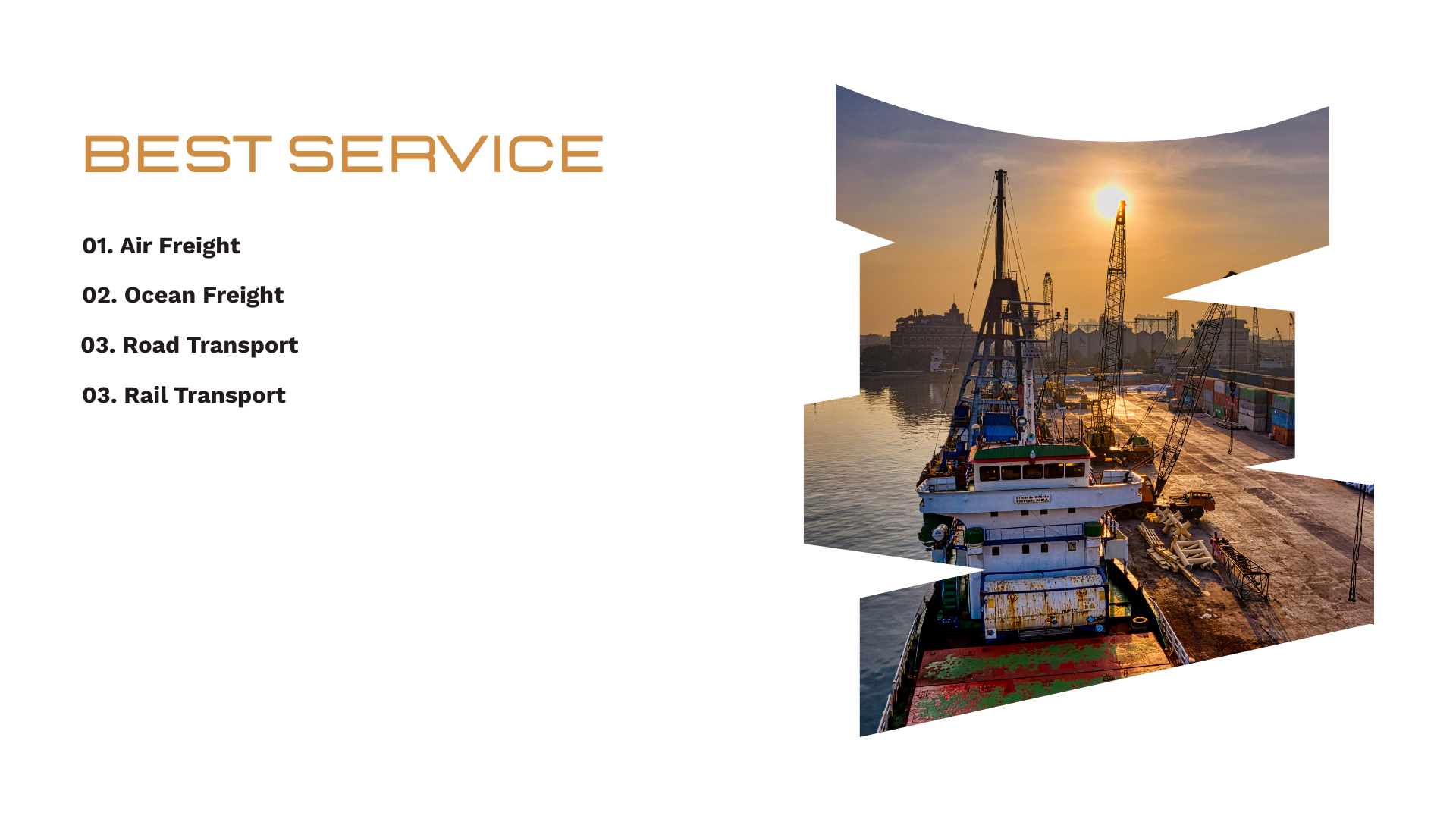 Ocean freight cargo shipping vessel